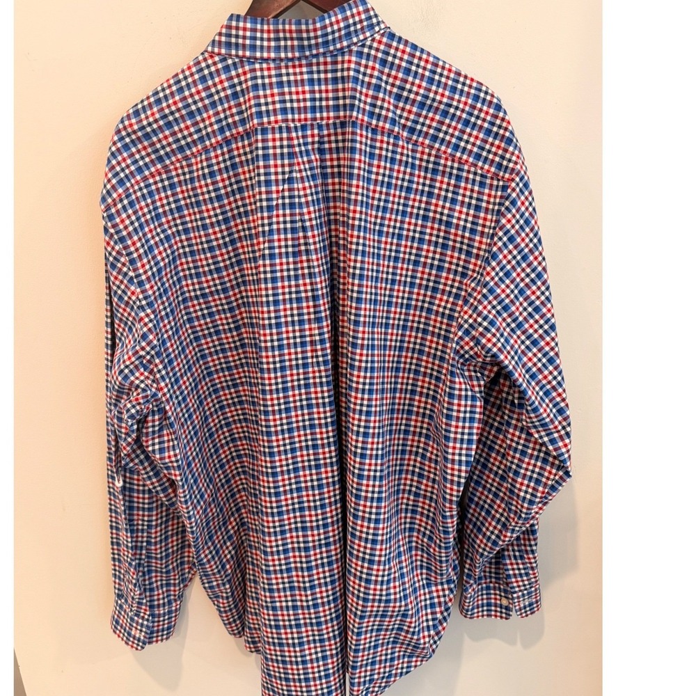 Polo Ralph Lauren Mens 2XB Red Blue Gingham Cotton Stretch Button Down Shirt - Picture 5 of 9